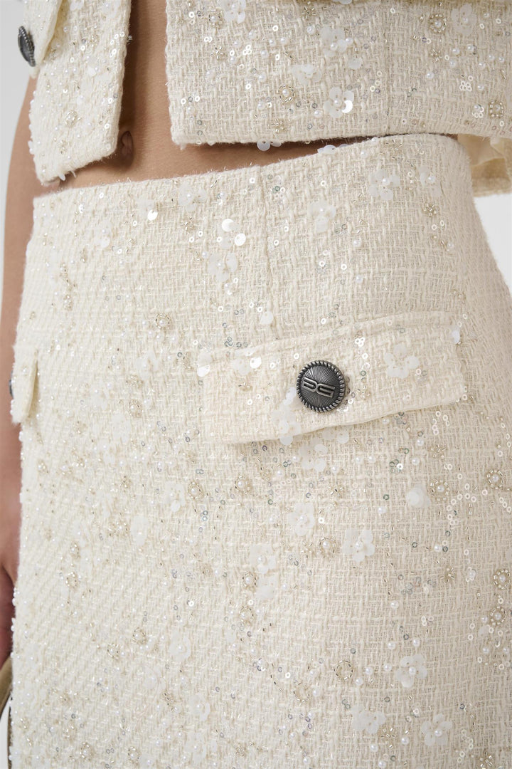 Chanaya MW Skirt  Off White Pearls