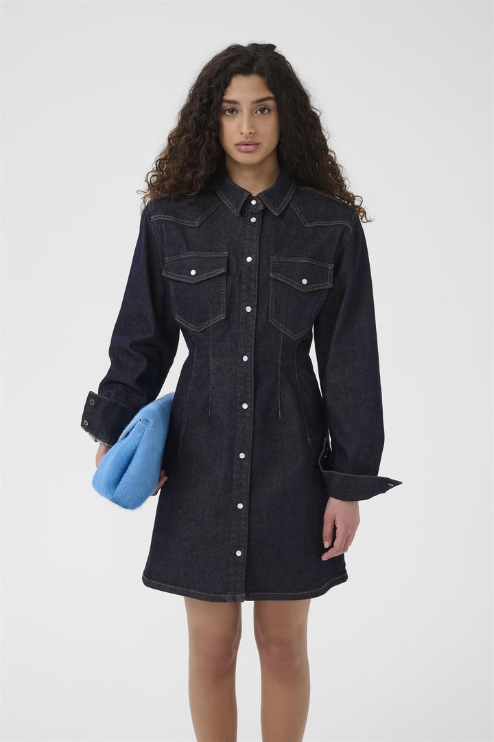 Gzmae Dress  Dark Blue Rinse