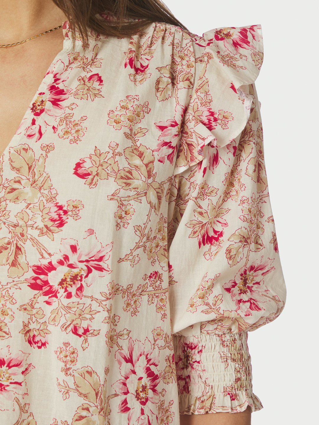 Davina Flower Rose Blouse  Rose