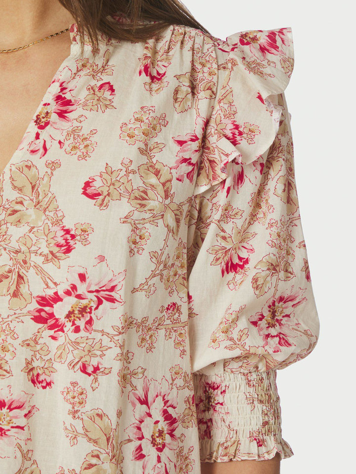 Davina Flower Rose Blouse  Rose