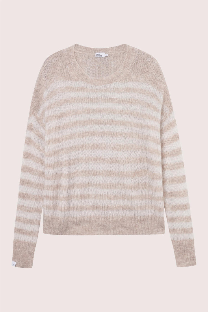 Flora RN Sweater  Beige Stripe