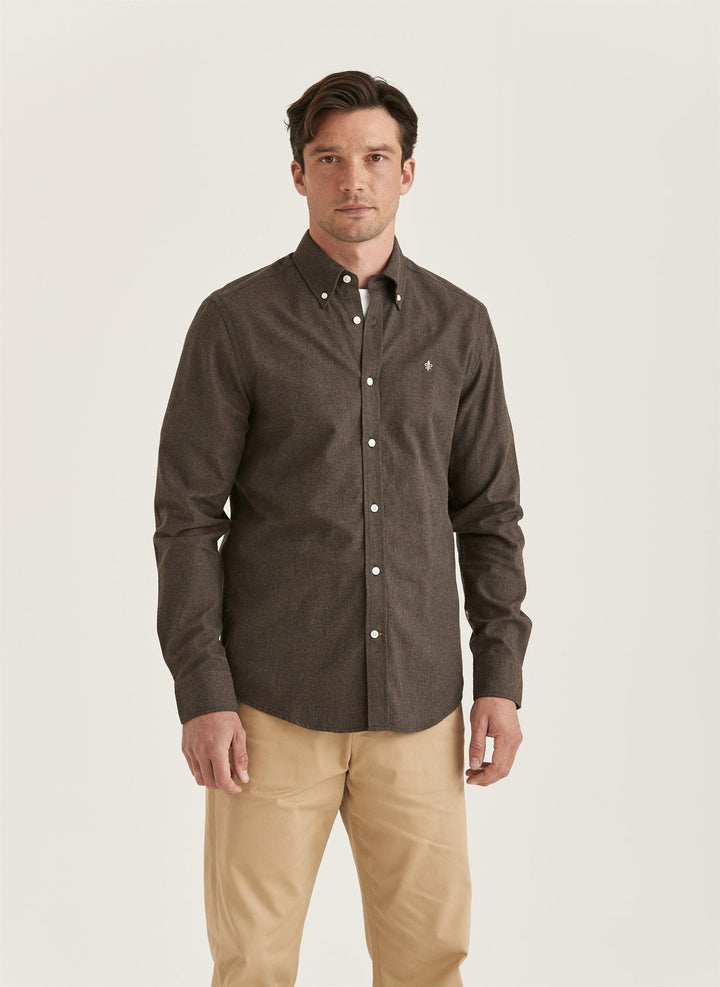 Watts Flannel Shirt-Slim Fit  Brown