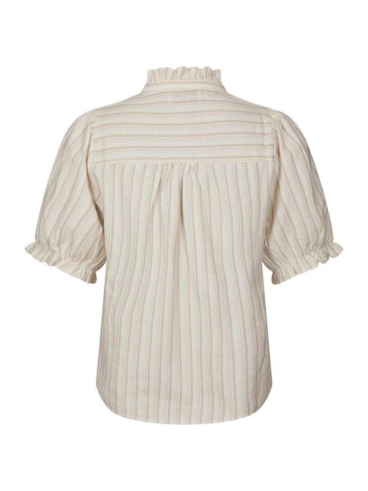 Odesa Linen Stripe Blouse  Sand