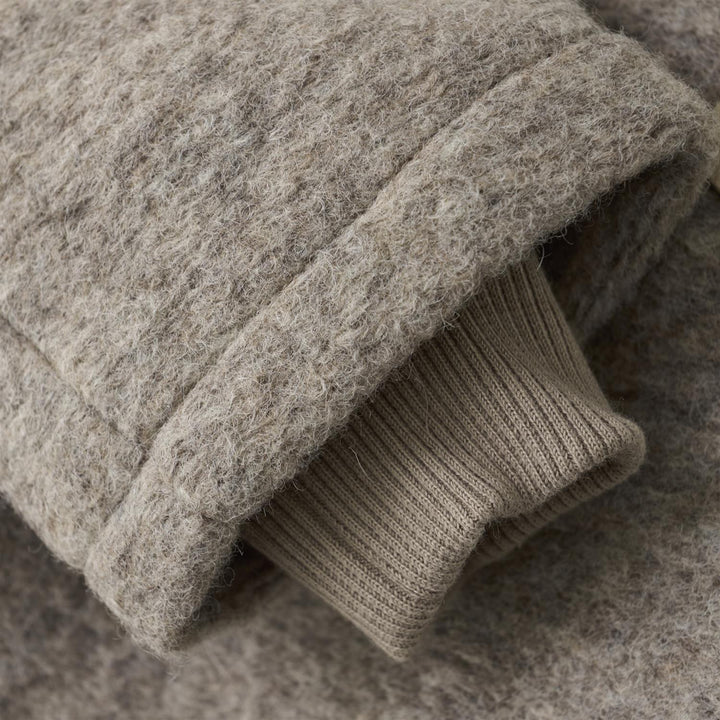 Coat Hood Wool w. Lining  Camel Melange