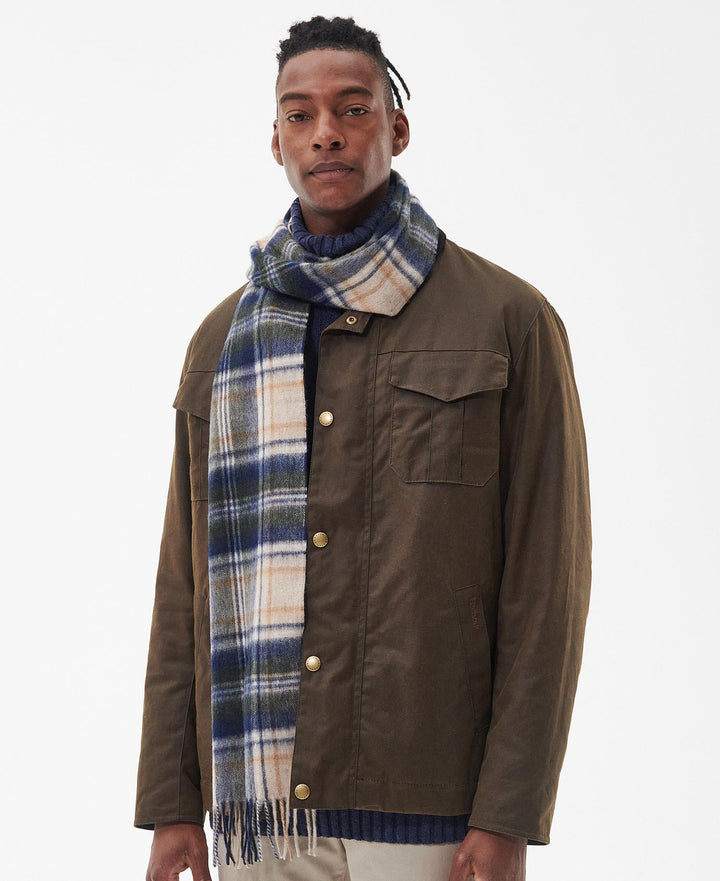 New Check Tartan Scarf  Sand Beige Plaid