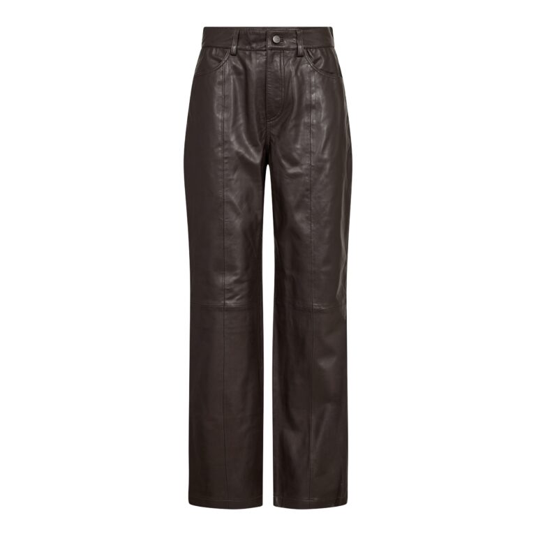 PhoebeCC Leather Straight Pant  Dark Brown