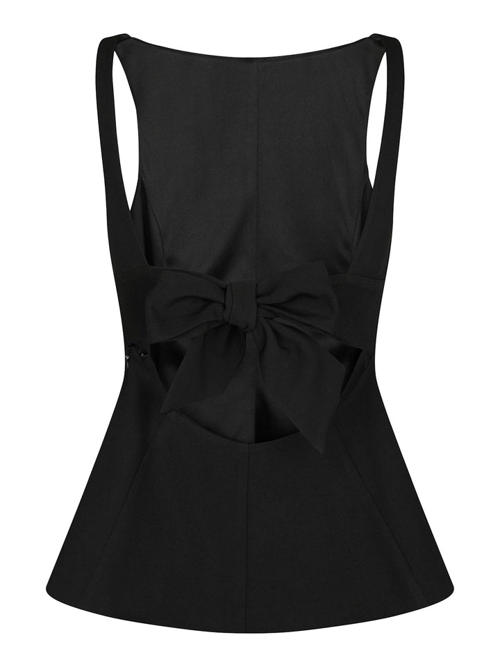 Agape Structure Tie Top  Black