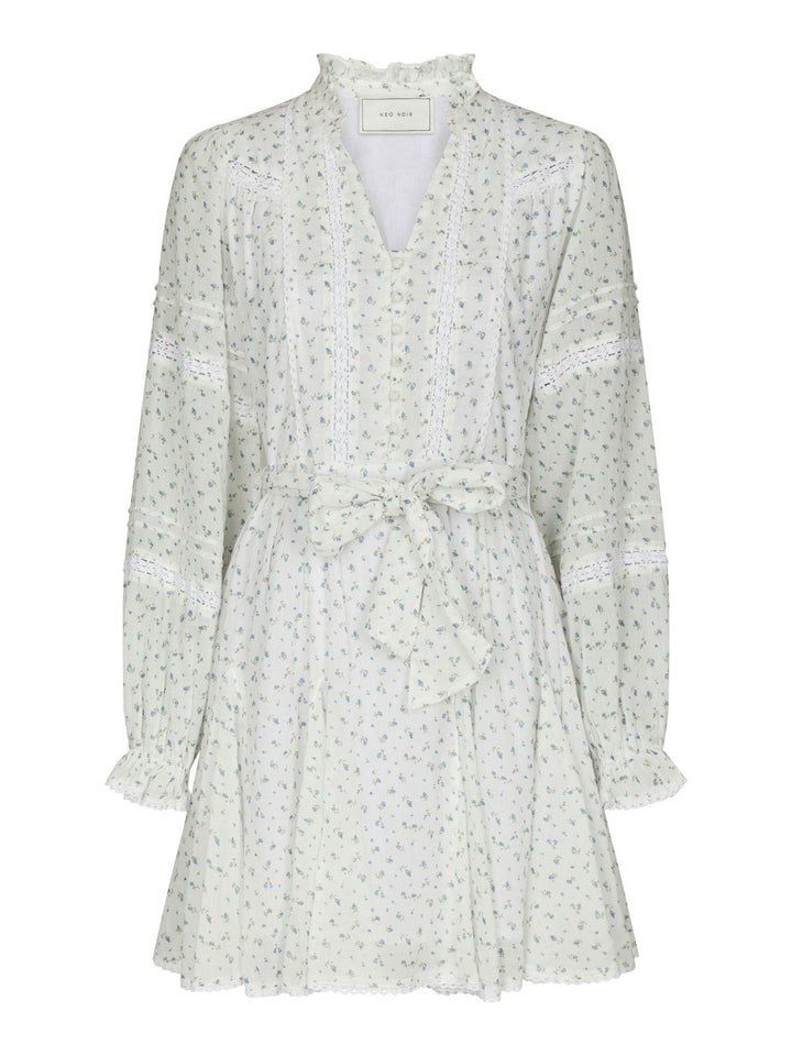 Birgitte Print Flower Dress  Off White