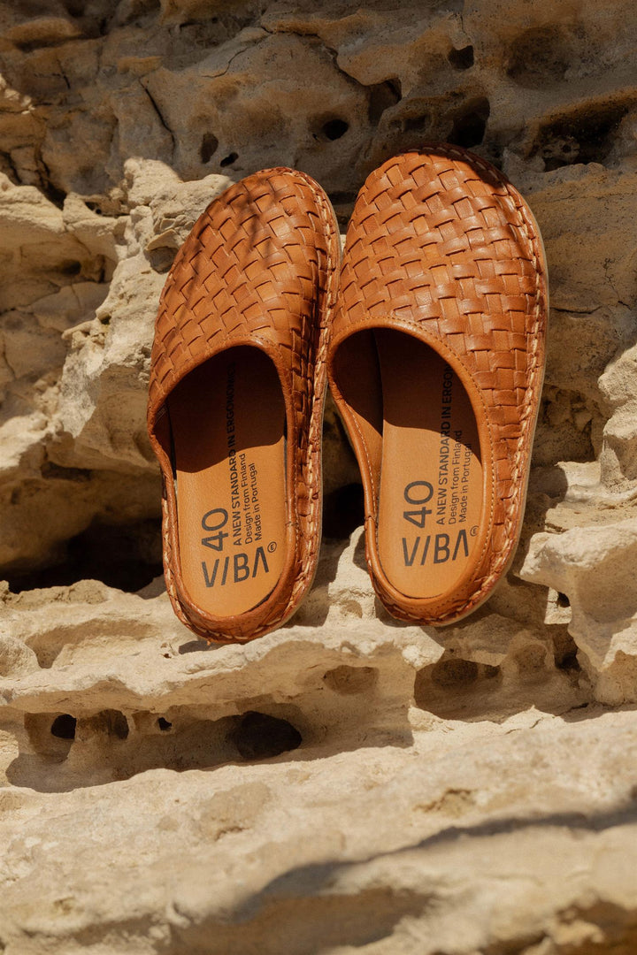 Roma woven leather  Cognac Brown