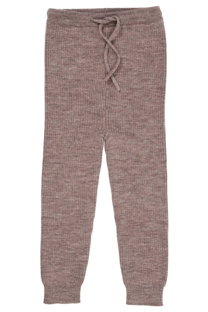 MERINO CLASSIC RIB LEGGINGS W. DRAWSTRINGS  Natural Melange