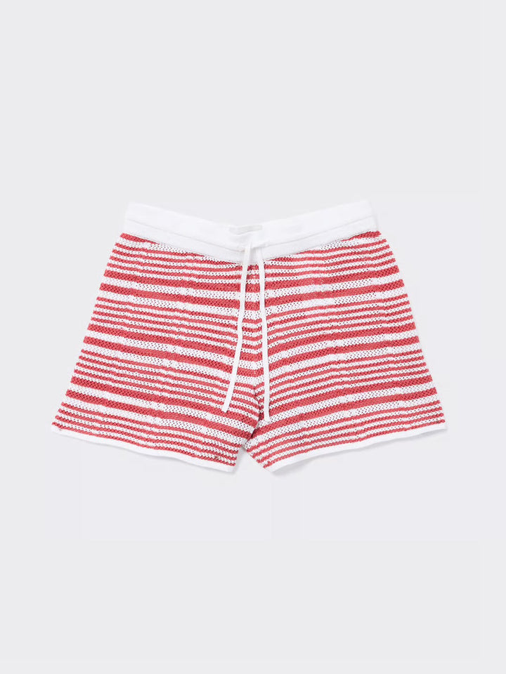 Kelp Striped Shorts  Red Stripe