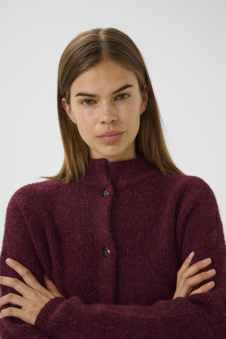Alphagz Short Cardigan  Blood Red Mélange