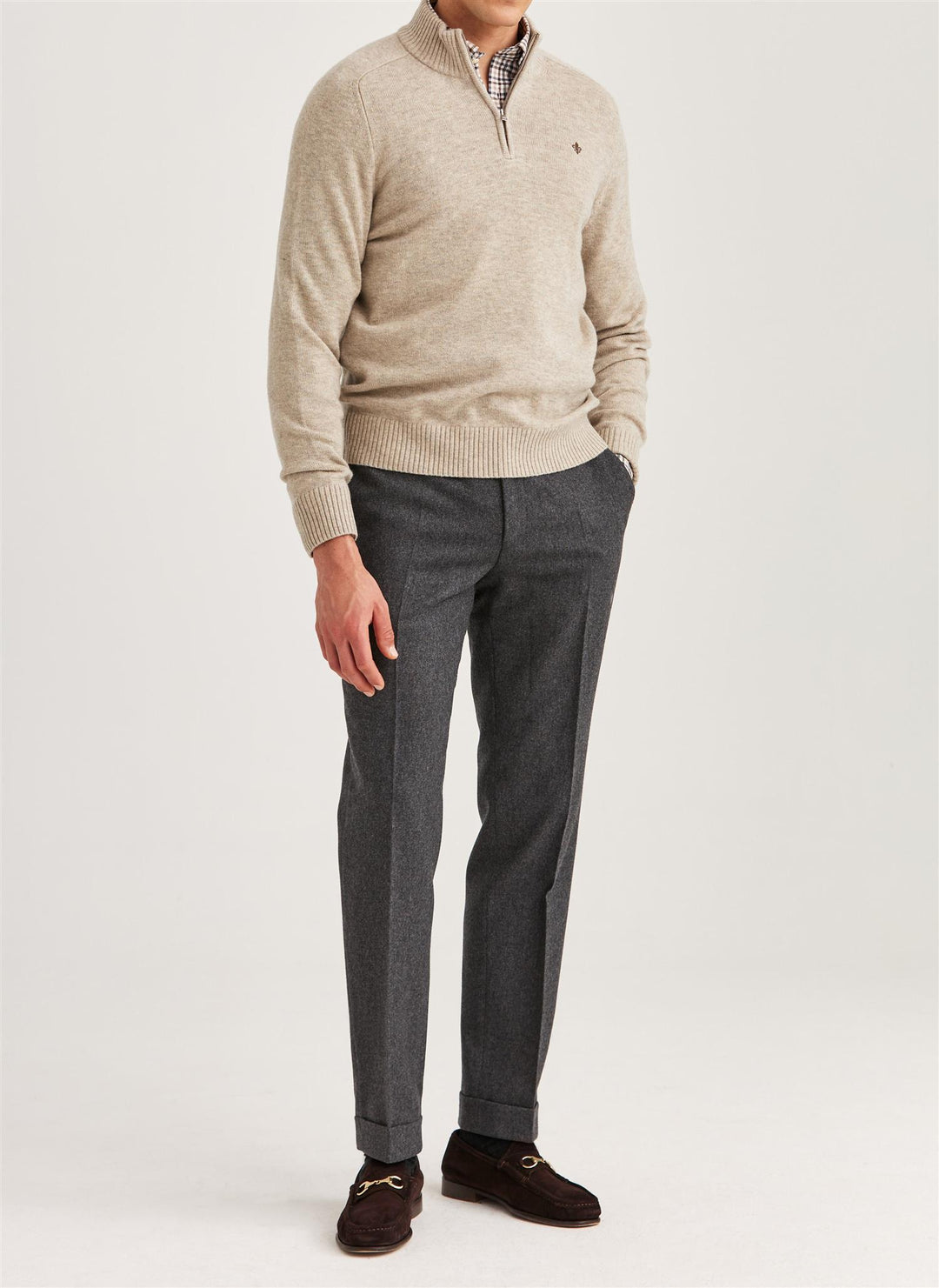New Hertford Half Zip  Khaki