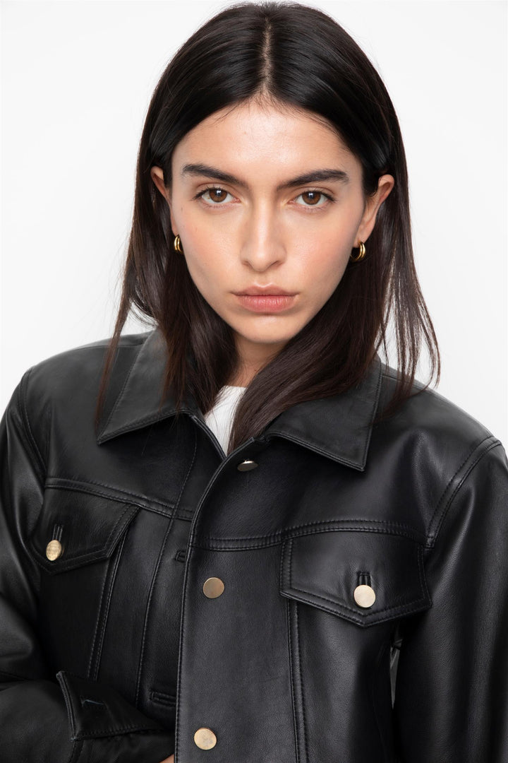 Leslie leather jacket  Black