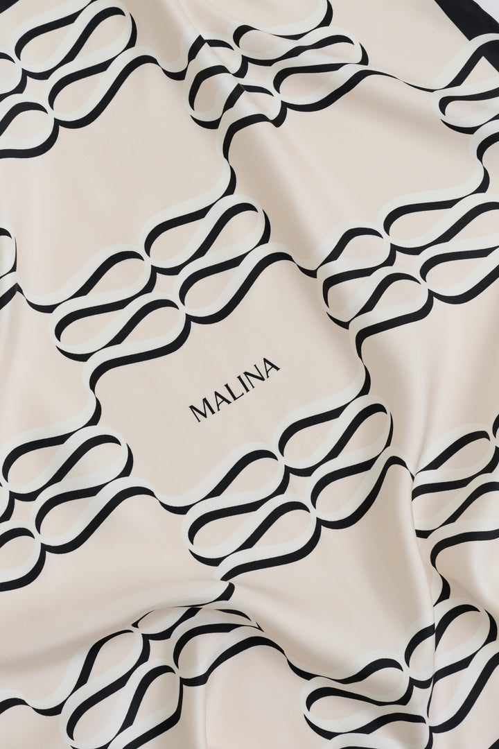 SILK TWILL SCARF  Monogram Cream