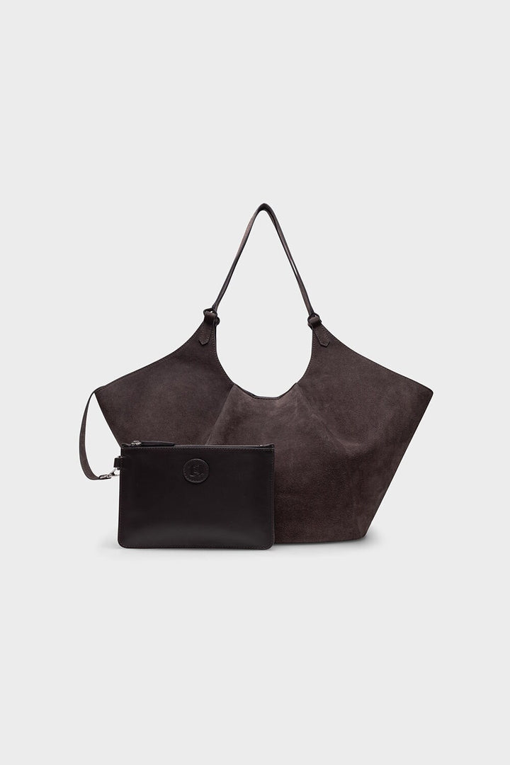 Milan Suede Tote Bag  Mocha Brown