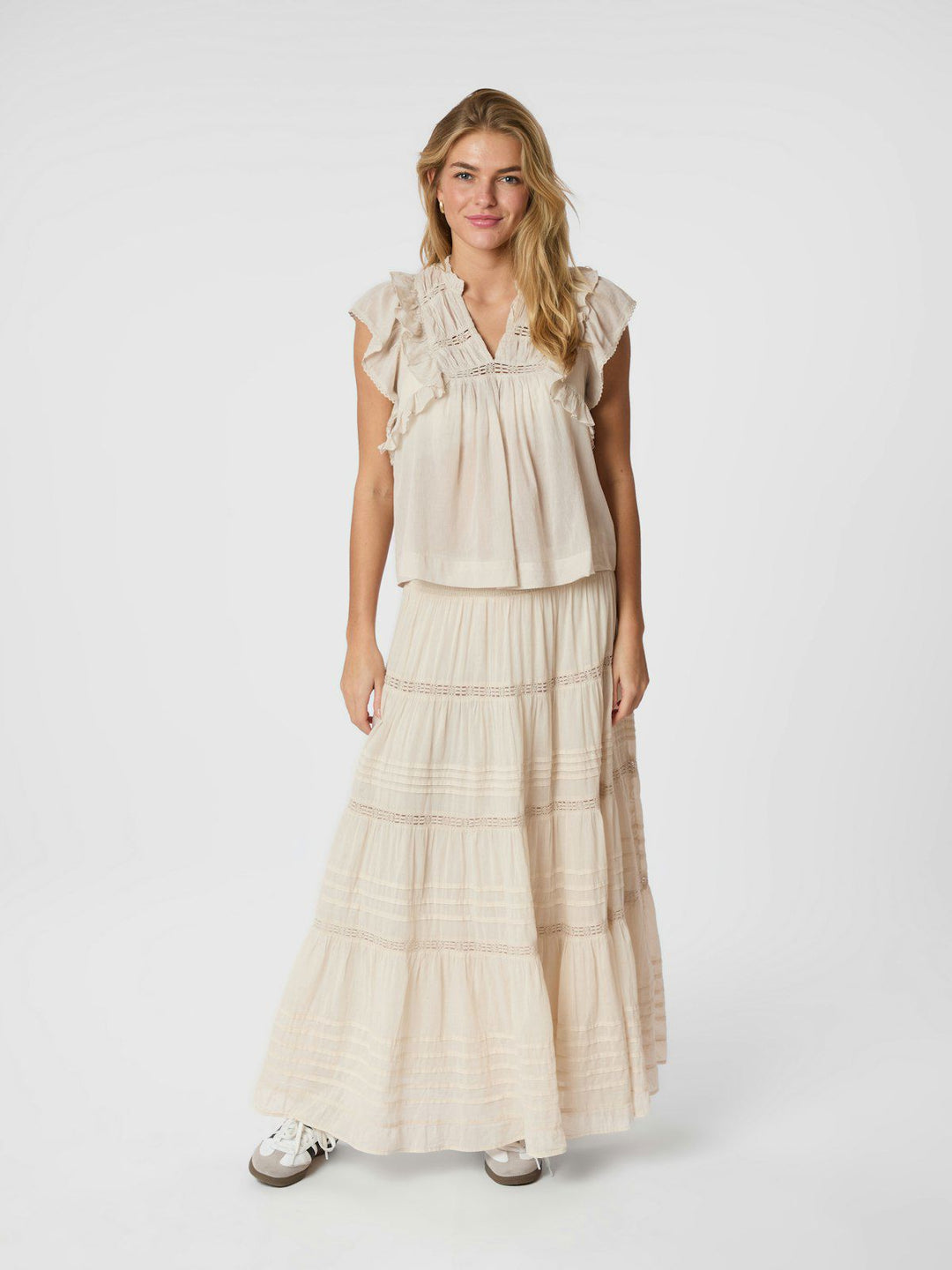 Jayla S Voile Top  Ivory
