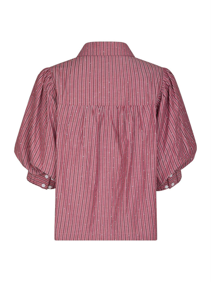Etta Soft Stripe Stone Shirt  Dark Rose