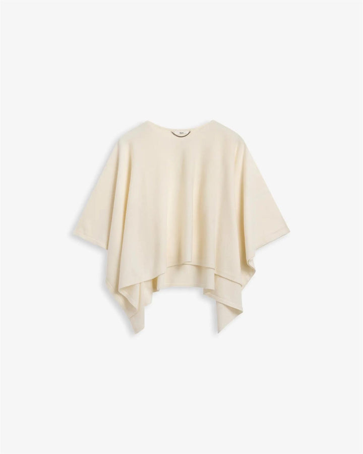 IBEN ENZO MERINO PONCHO  Ivory White
