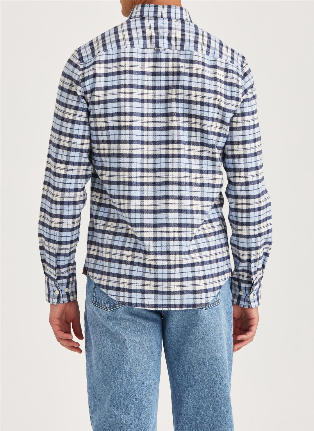 Flannel Check Shirt-Slim Fit  Light Blue