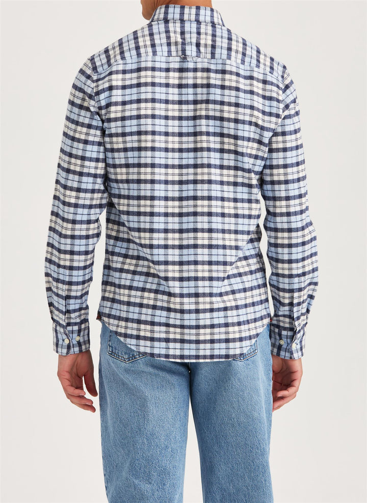 Flannel Check Shirt-Slim Fit  Light Blue