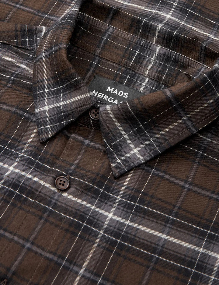 Cotton Flannel Check Sune Shirt  Demitasse Check