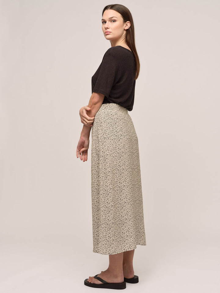 Ellen Midi Skirt  Petite Antrachite Flower