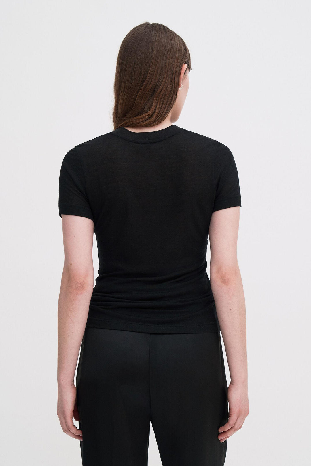 lyocell cashmere tee  Black