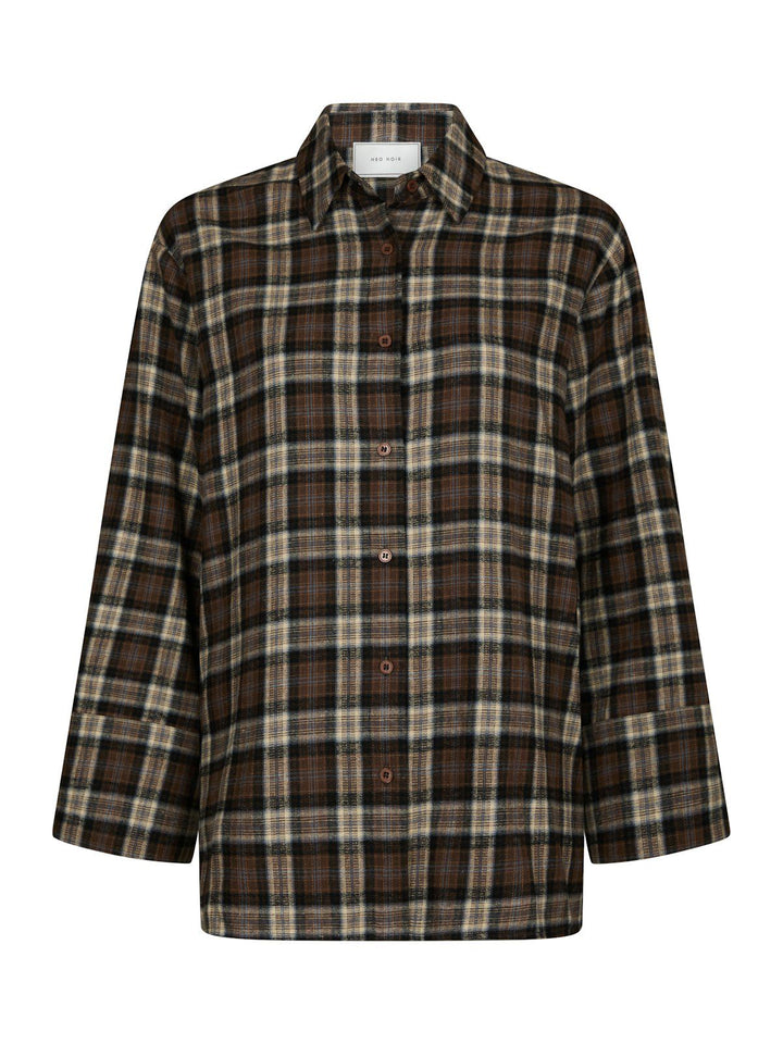Dita Flannel Check Shirt Dark Taupe