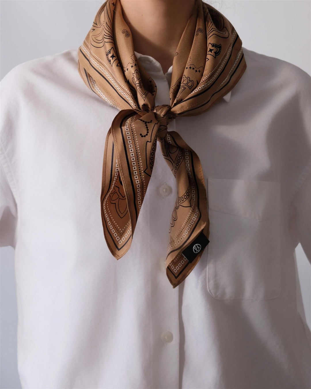 Paisley Scarf  Cappucchino/Black/White