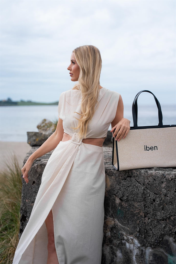 Riviera Dress  Raw Beige