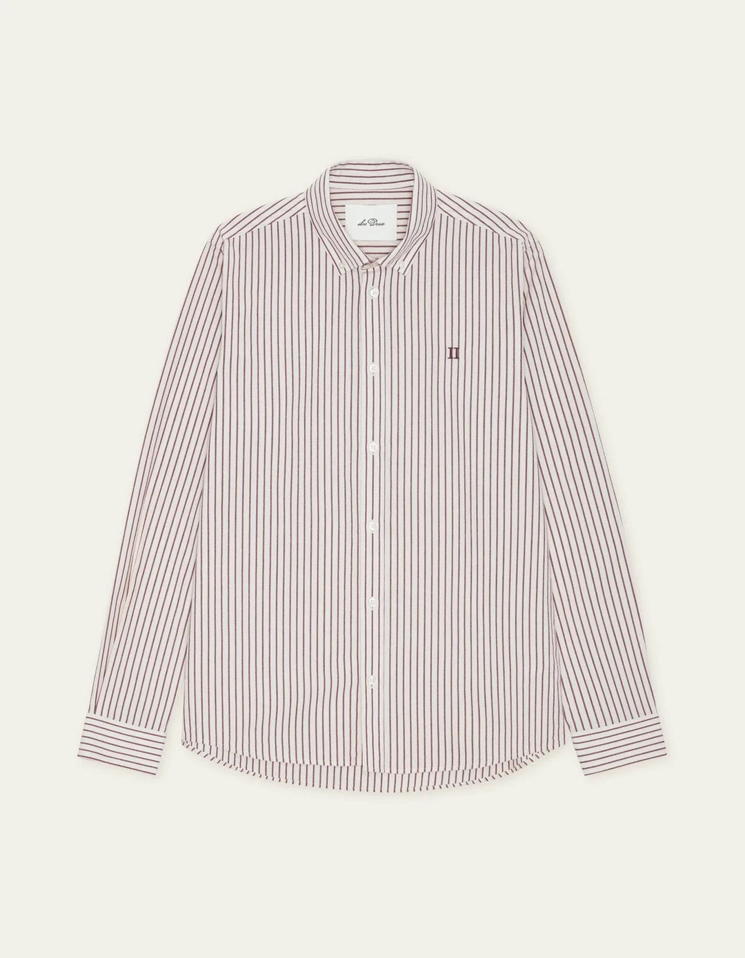Light Oxford Striped Shirt  Chocolate Truffle Red