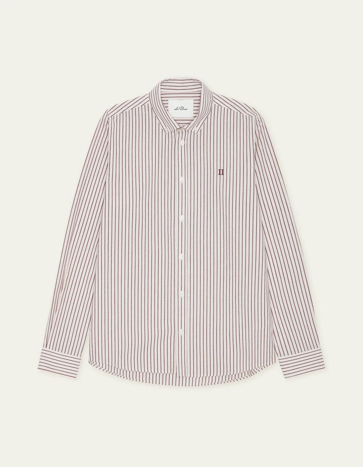 Light Oxford Striped Shirt  Chocolate Truffle Red