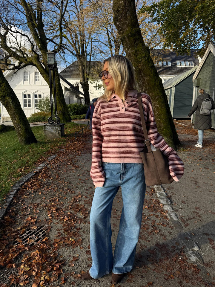 Olivia Wool Polo  Lt. Pink Mix