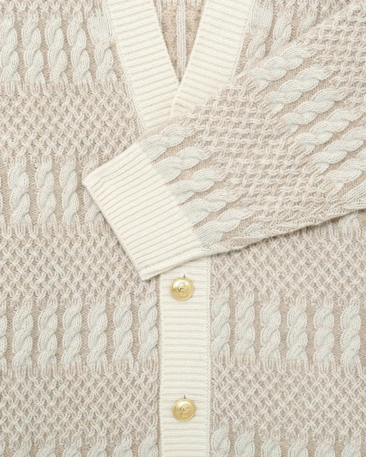 Le Cardigan Torsades Bicolore  Off White