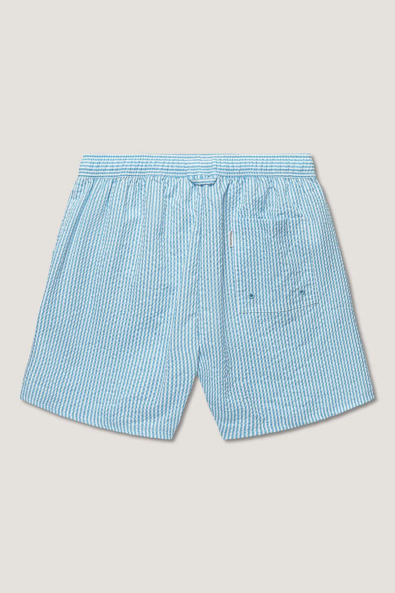 Seersucker Swimshort  Blue/White
