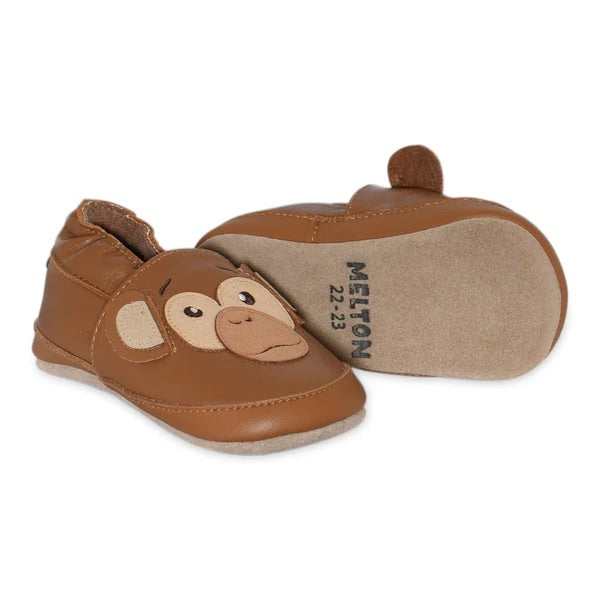 Monkey leather slippers  Cognac