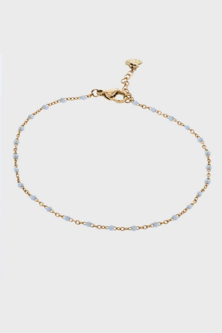 THE BLUE BEAD ANKLET 24  Light Blue