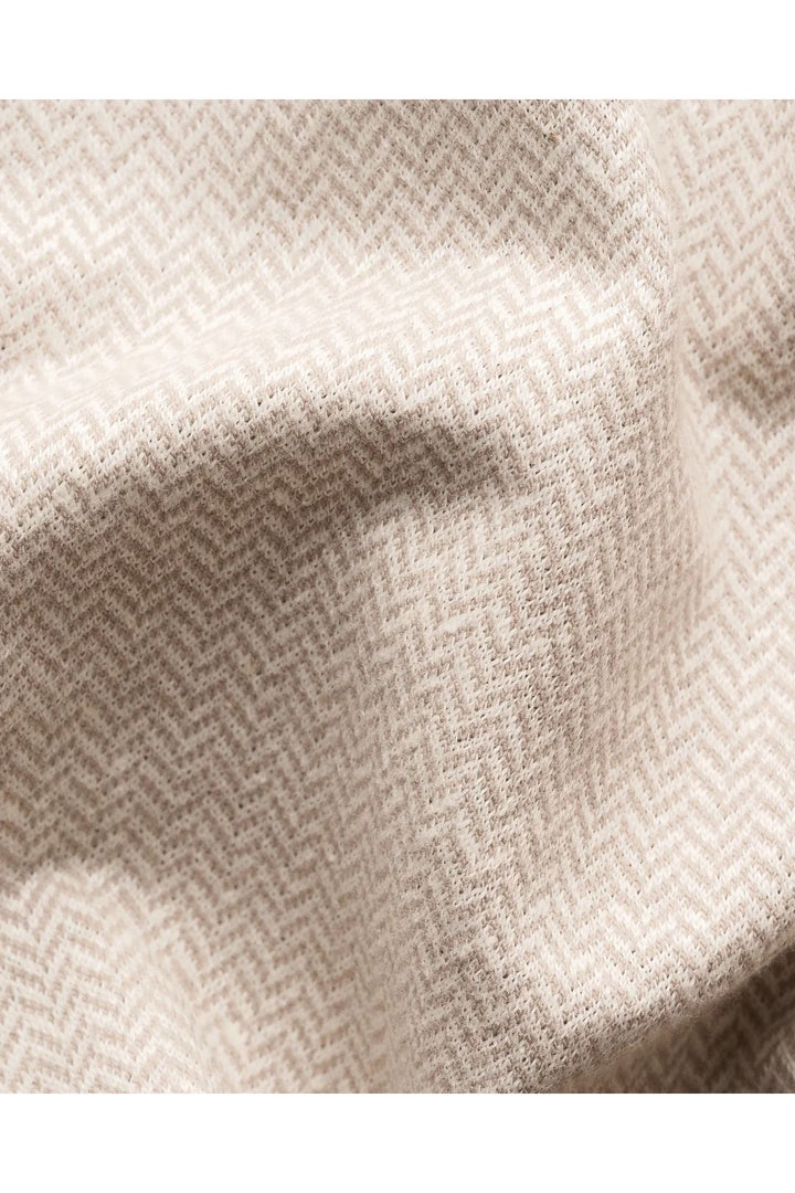 Herringbone Linen Jersey Soft Jacket  Beige