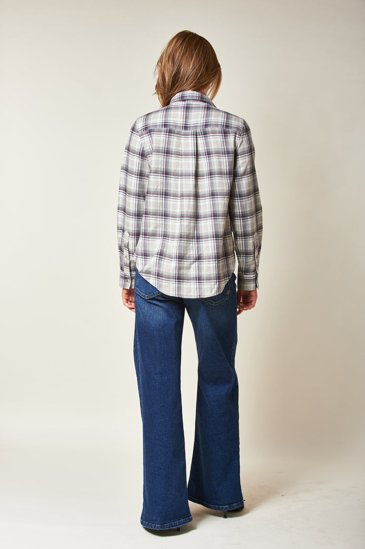 Arc Tartan Check  Grey/Burgundy Combo
