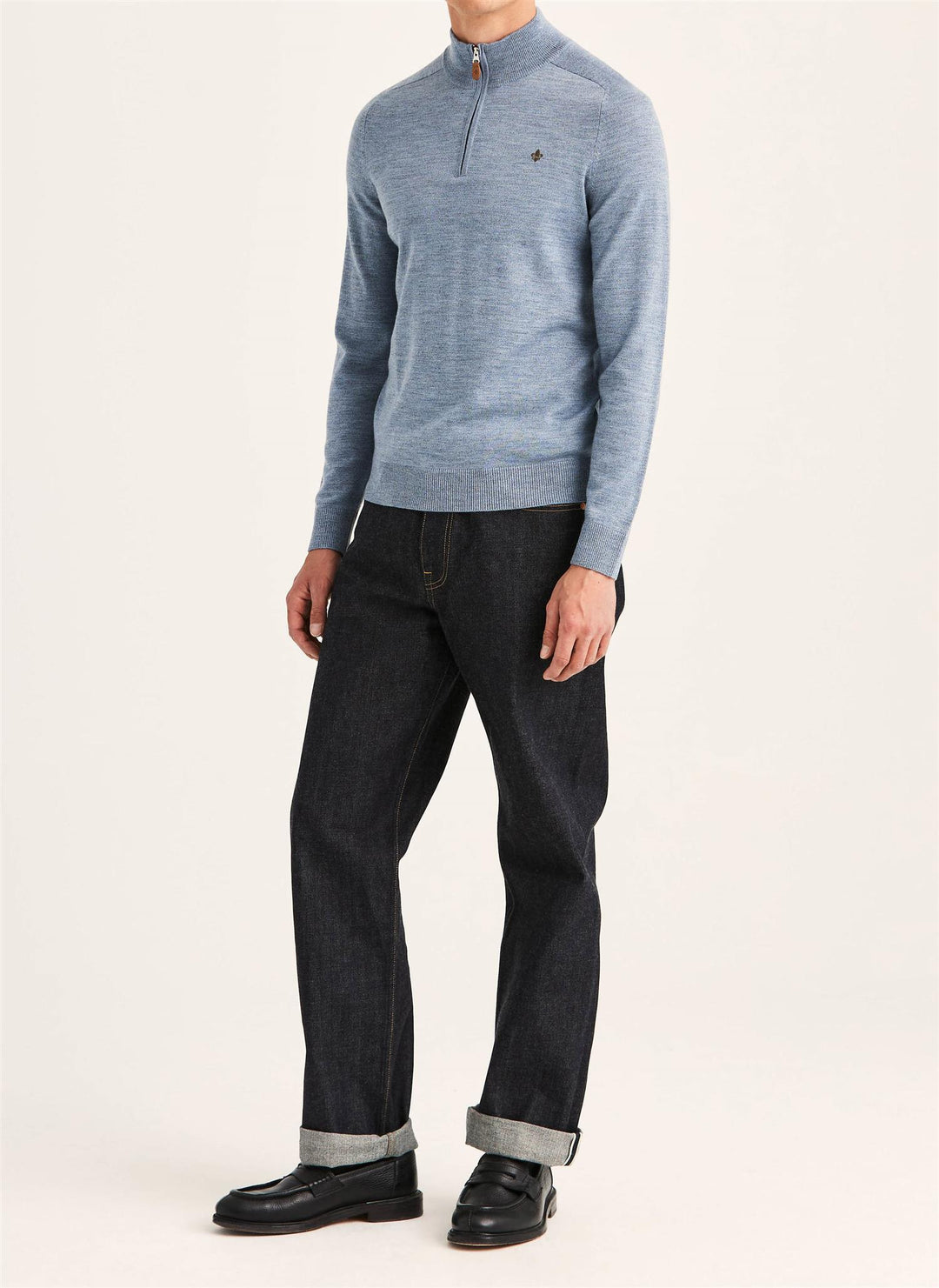 Merino John Zip  Blue
