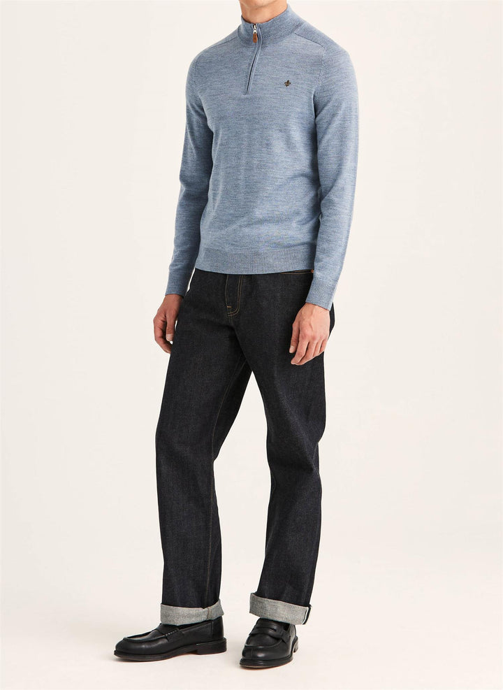 Merino John Zip  Blue