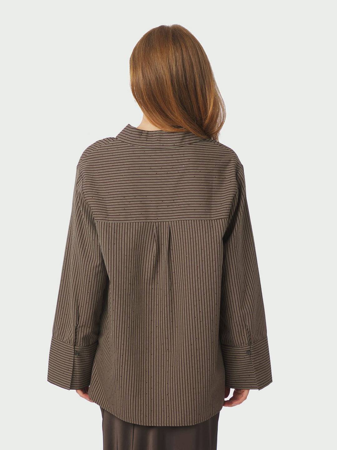 Dita Striped Line Shirt  Dark Brown