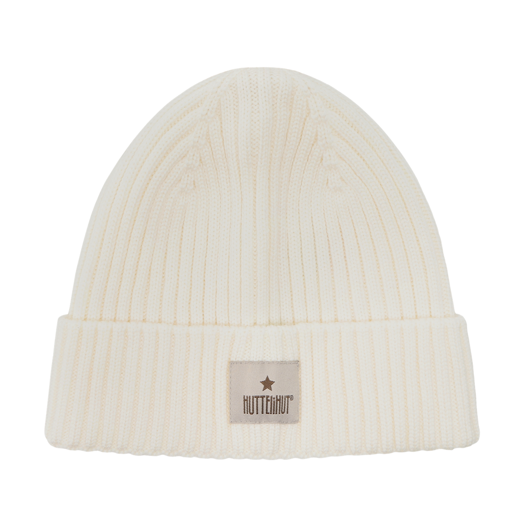 Hat Wool Knit Color Solid  Egret