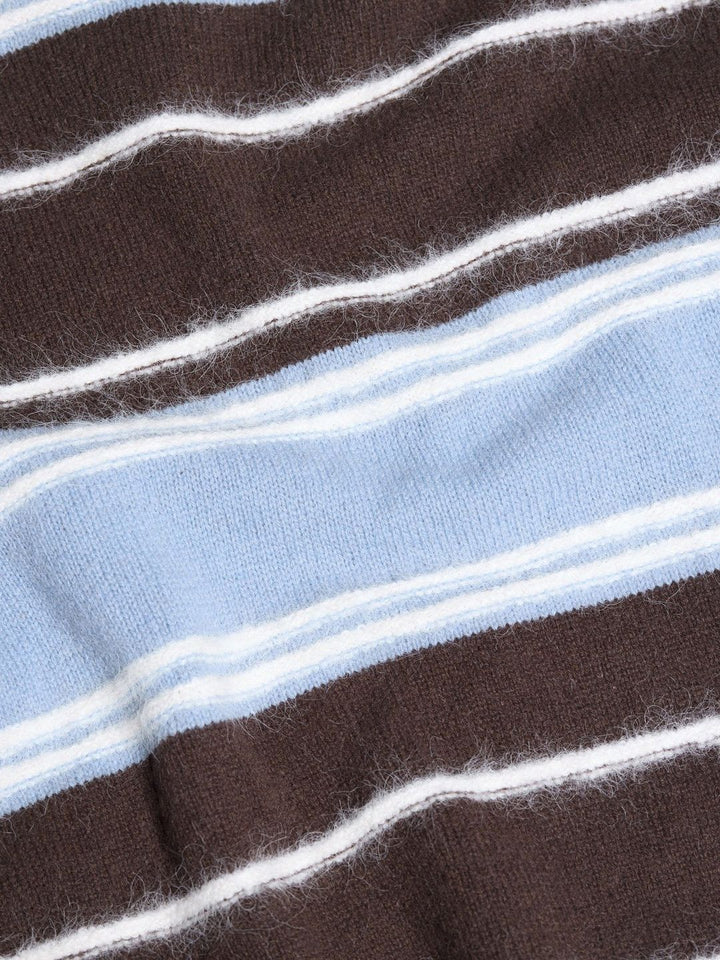 Wool Stripe Crew  Blue Stripe