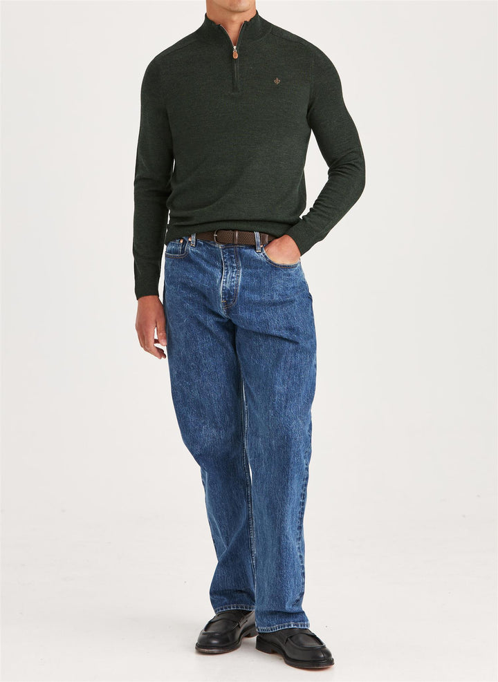 Merino John Zip  Olive