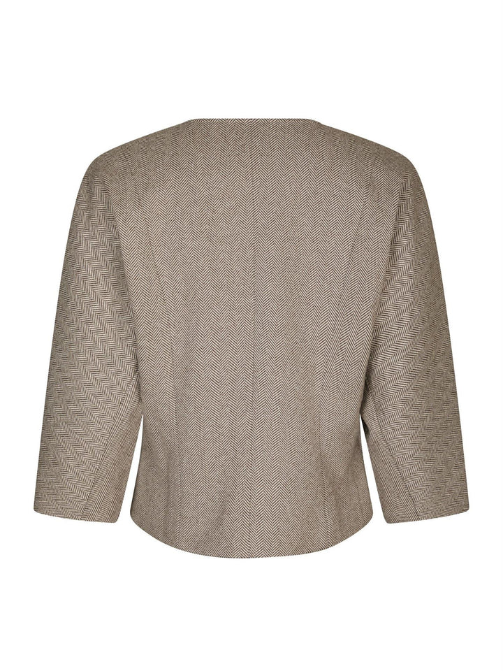 Mesto light Herringbone Jacket  White/Brown