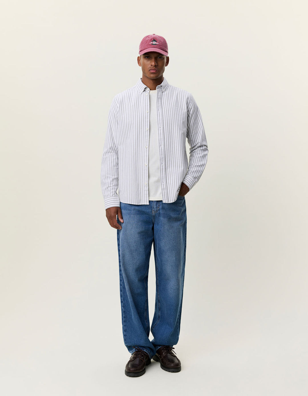Stripe Oxford Shirt White