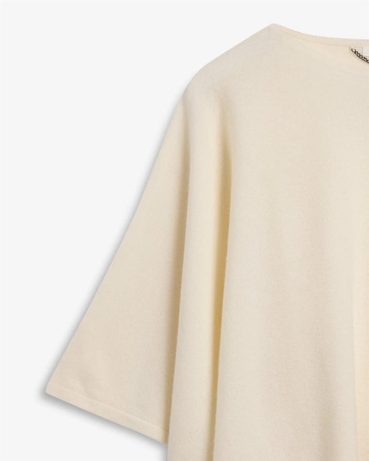 IBEN ENZO MERINO PONCHO  Ivory White