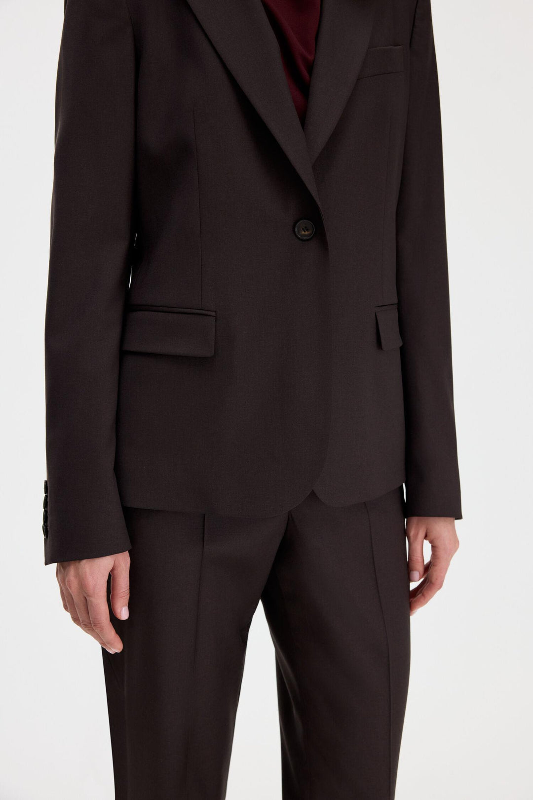 sasha cool wool blazer  Dark Chocolate